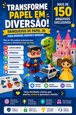 150+ Brinquedos de Papel 3D para Imprimir + Bônus