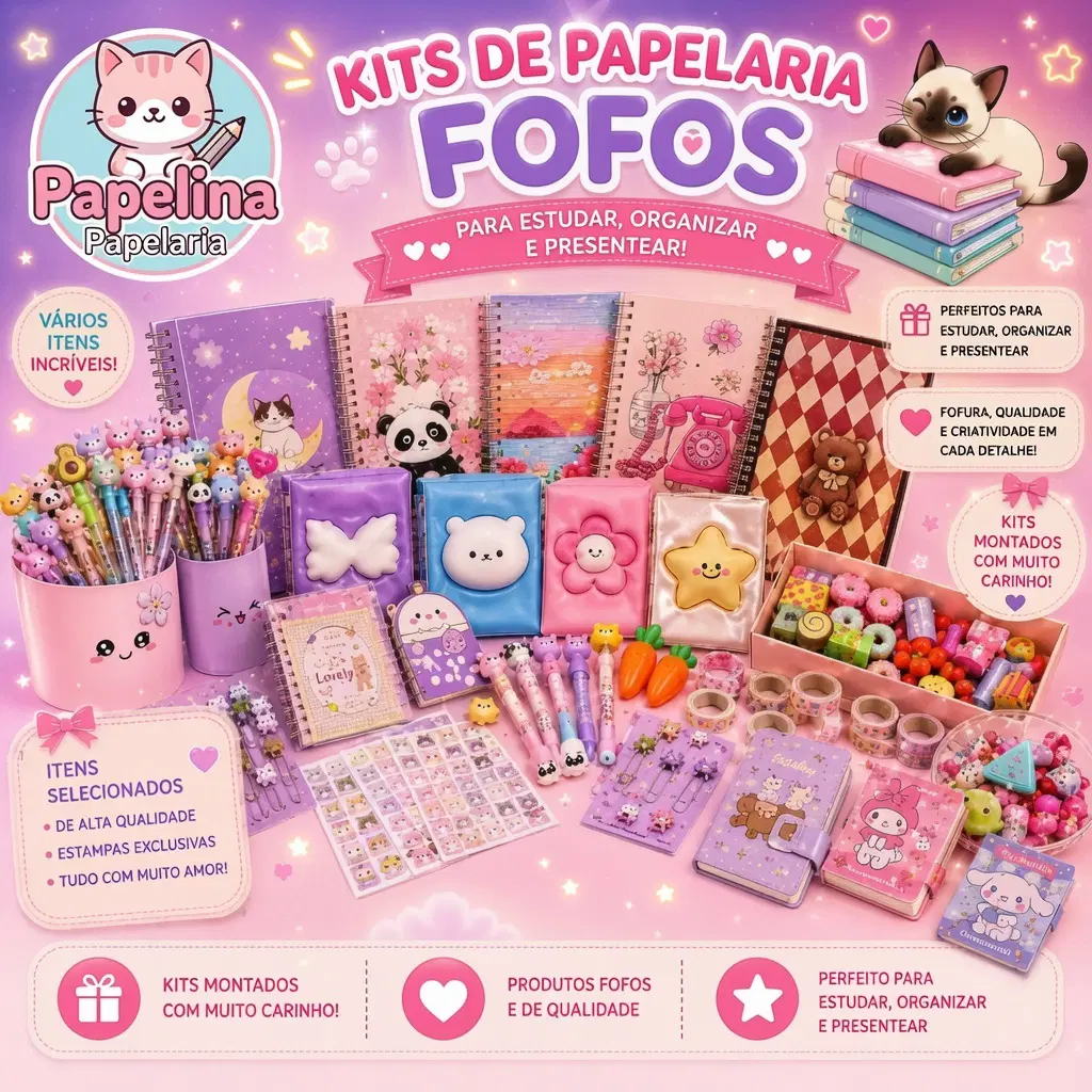 Um item surpresa de alto valor percebido (ex: um planner não-datado compacto ou estojo fofo).