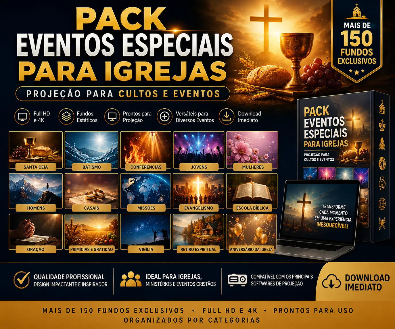 # PACK EVENTOS ESPECIAIS PARA IGREJAS - PROJEÇÃO PARA CULTOS E EVENTOS