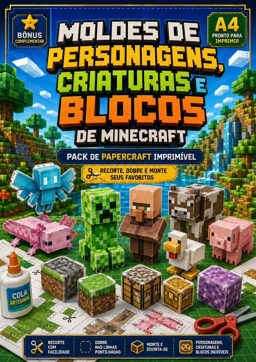 Molde de Personagens Minecraft