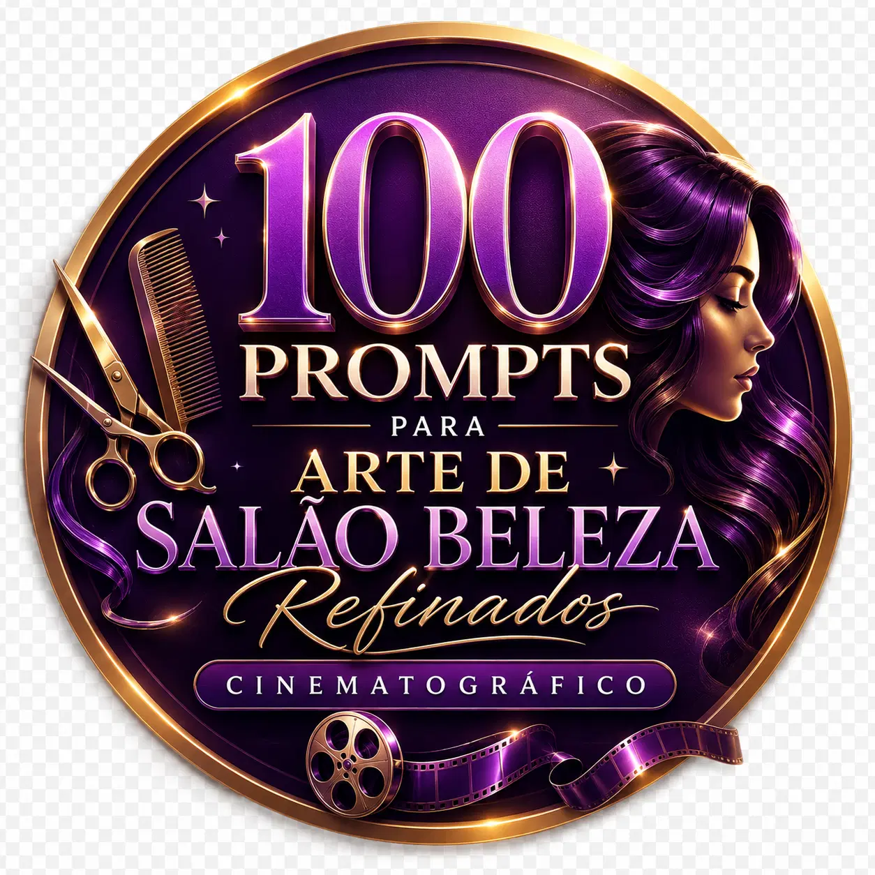 100 prompts de artes de salão beleza refinados cinematográfico