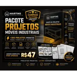 +1000 Projetos de Móveis Industriais em Metalon | Pacote para Serralheiros