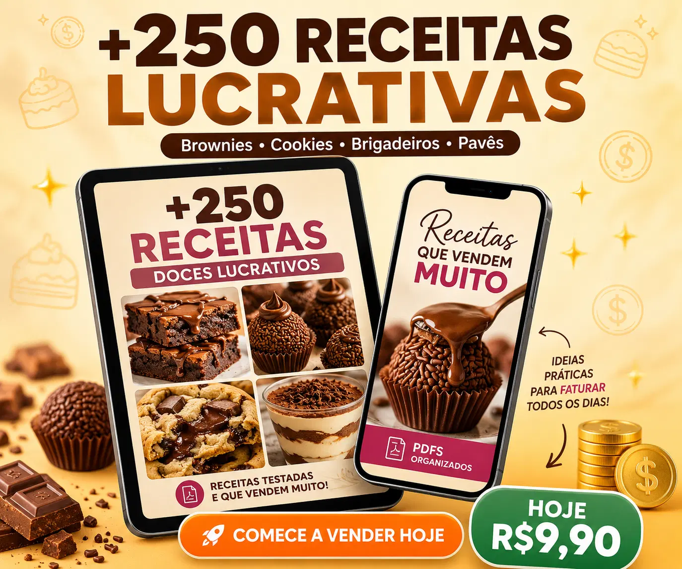 +250 Receitas Lucrativas para vender doces