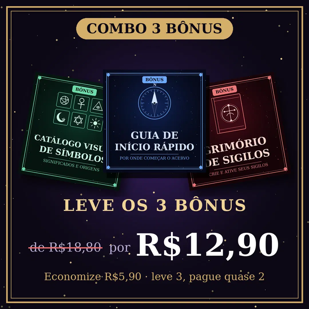 Combo 3 bônus Guia de ínicio rápido,Catálogo visual de símbolos e Grimório de sigilos
