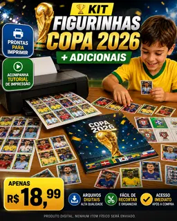 Kit Figurinhas Copa 2026 + Adicionais