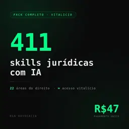 Skills Jurídicas com IA — Pack Completo (22 Áreas)