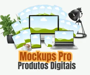 60 Mockups Pro para Produtos Digitais: apresente seus e-books, cursos e materiais com muito mais impacto visual. Oferta única somente aqui! Aproveite agora!