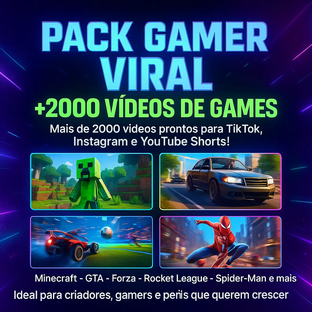 Pack Gamer Viral +2000 Vídeos de Games