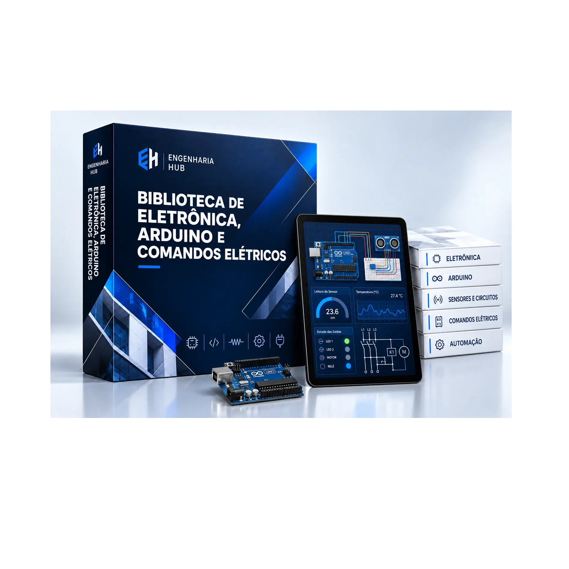 Adicione também a Biblioteca de Eletrônica, Arduino e Comandos Elétricos ao seu pedido.