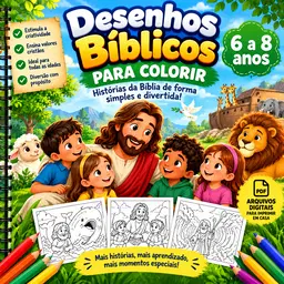 Desenhos Biblicos - Crianças de 6 a 8 anos (PDF Para impressão)