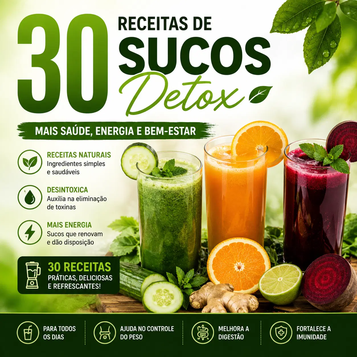 30 Receitas de Sucos Detox