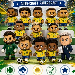 Paper Craft - Jogadores do Brasil