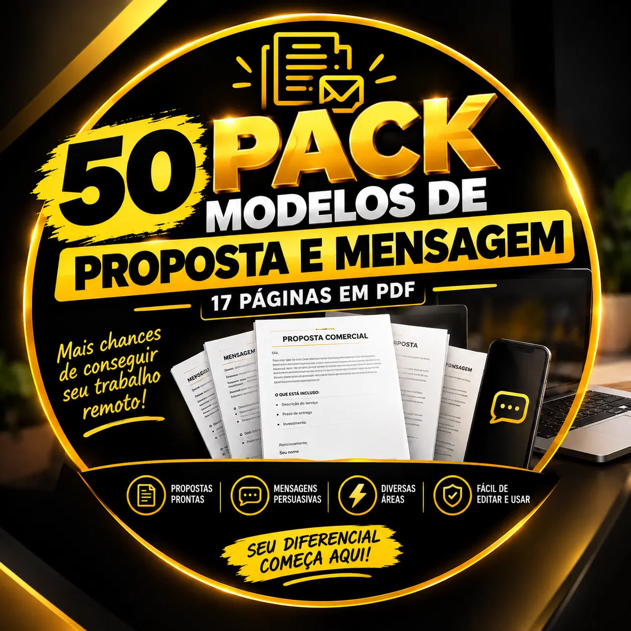 Pack 50 Modelos de Proposta e Mensagem (17 páginas)