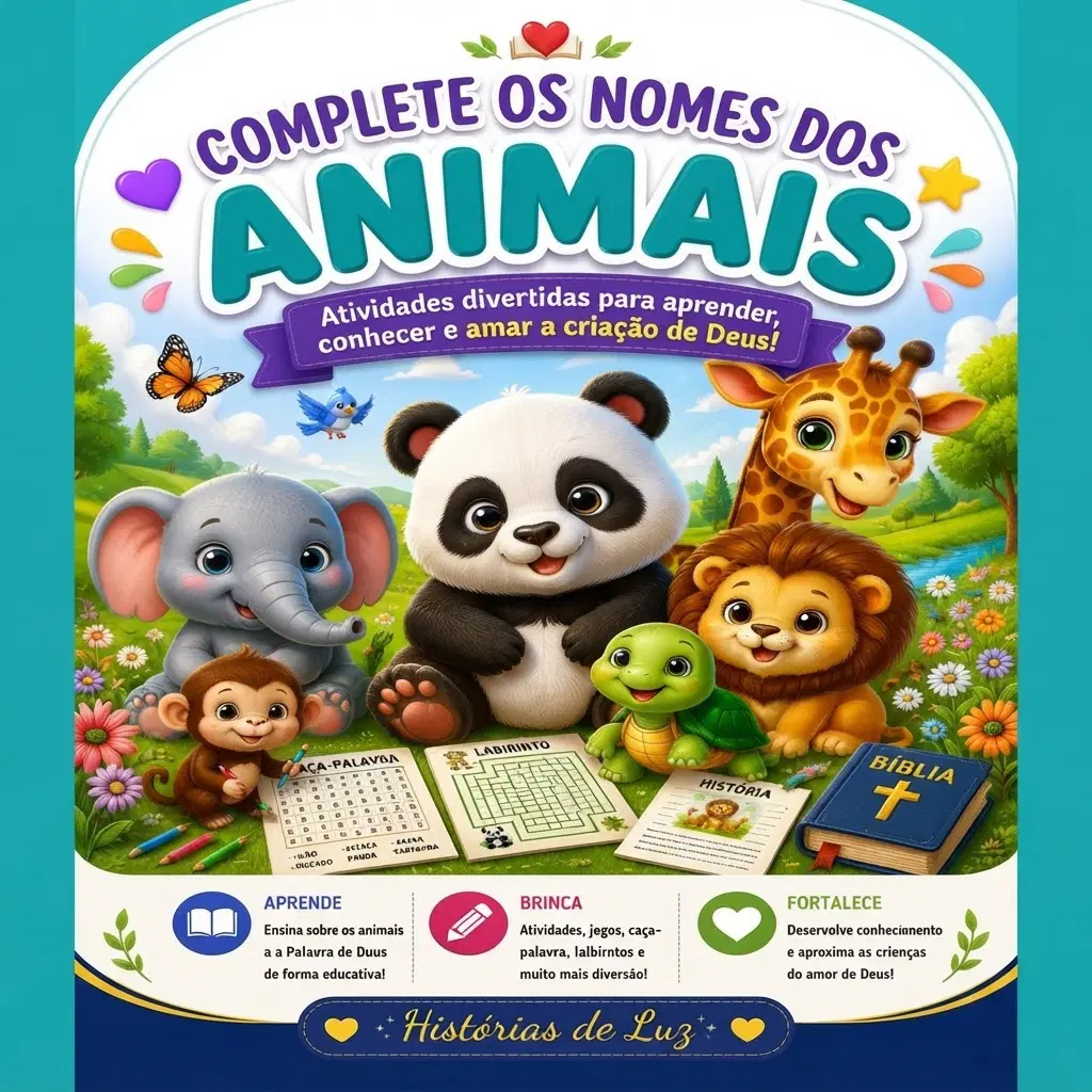 Complete o nome dos animais - Histórias de Jesus