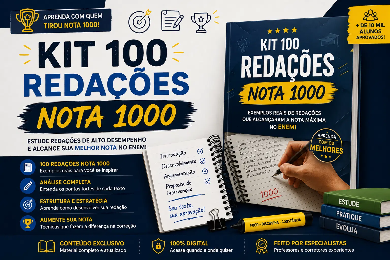 📝 Kit 100 Redações Nota 1000