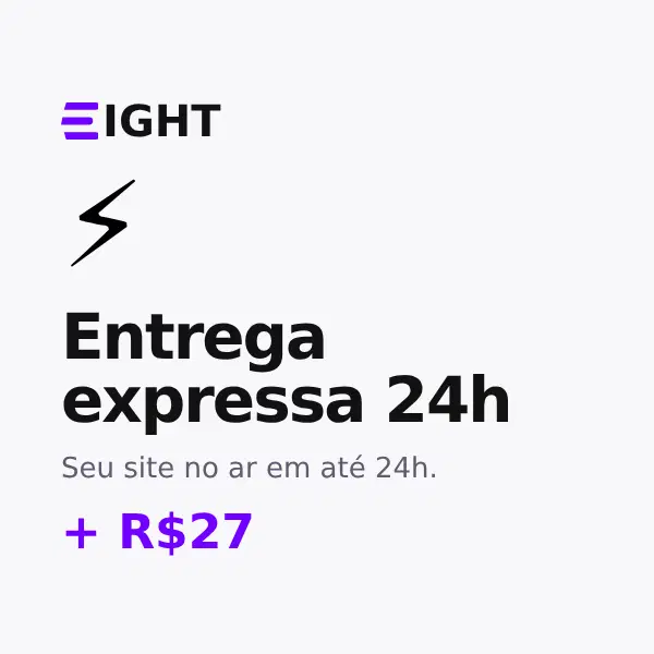 ⚡ Entrega Expressa: site no ar em 24h