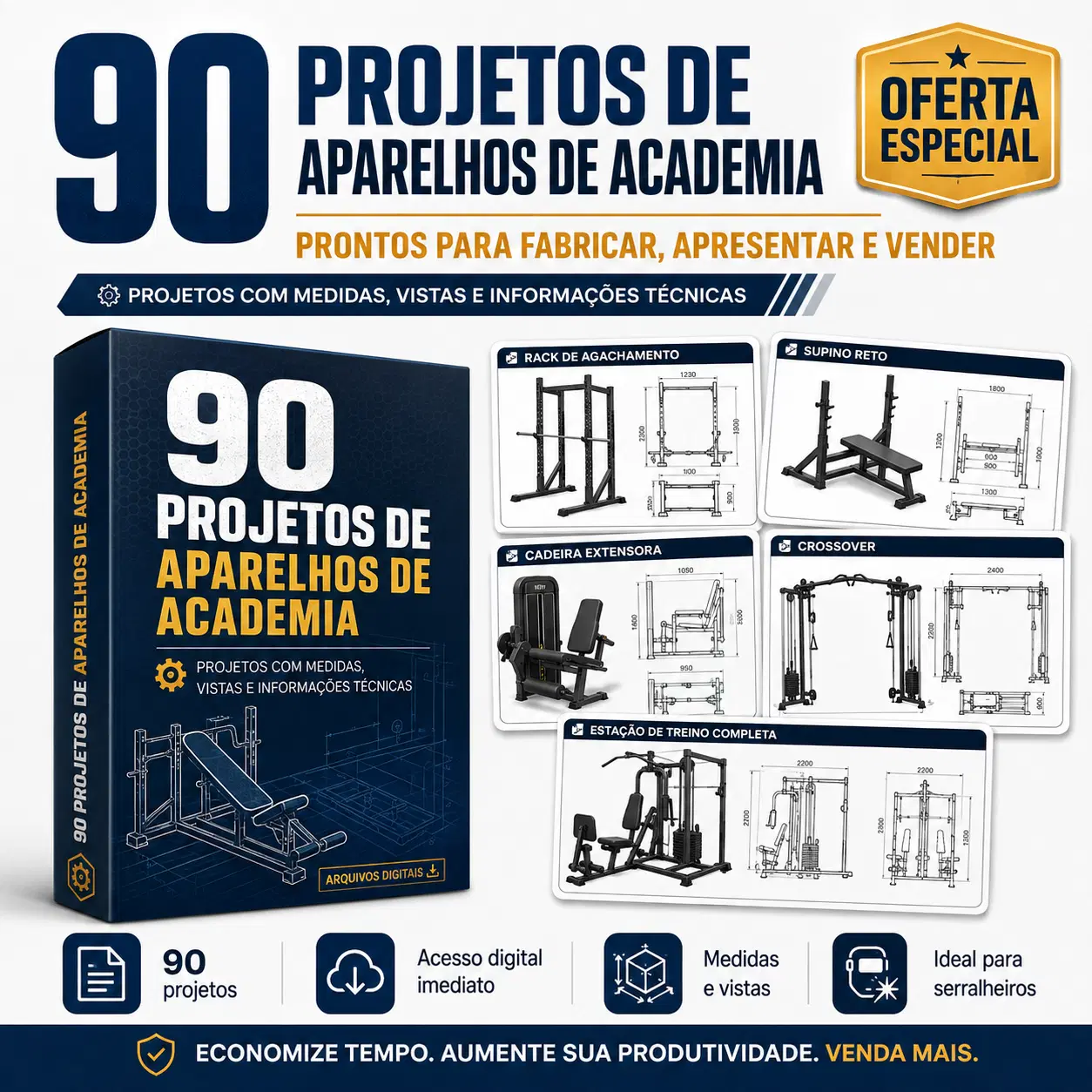 90 PROJETOS DE APARELHO DE ACADEMIA