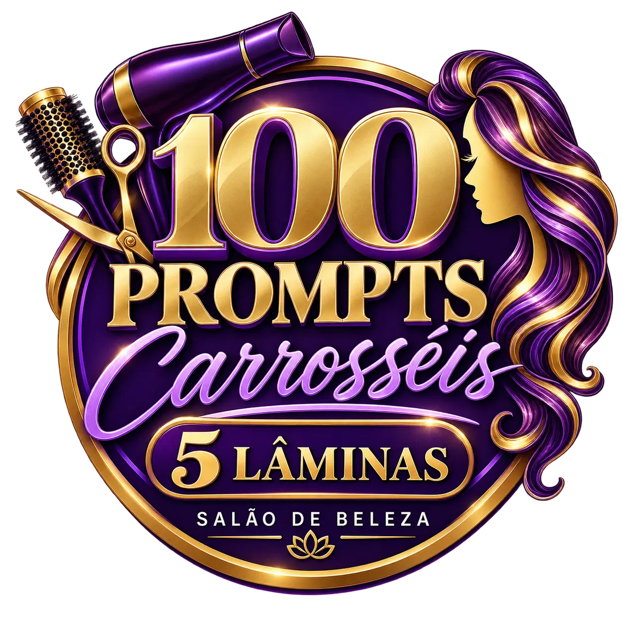 100 Prompts Carrosséis 5 Lâminas Salão Beleza