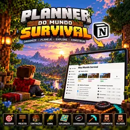 Planner do Mundo Survival | Organize Sua Jornada no Minecraft
