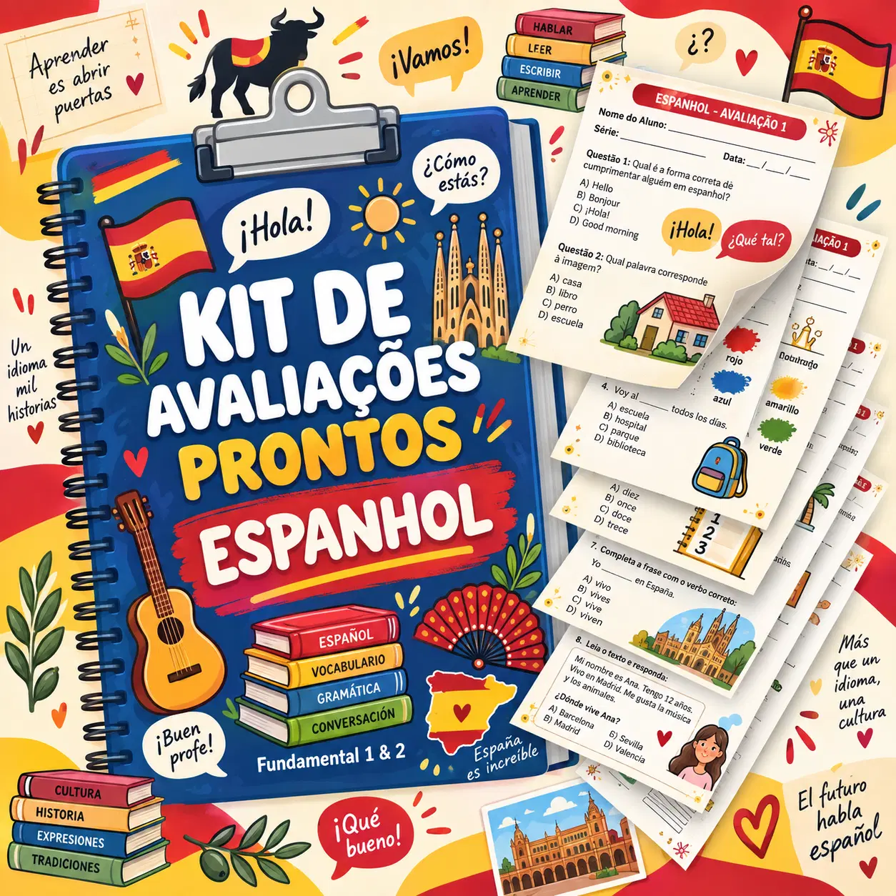 KIT DE AVALIAÇÕES DE ESPANHOL
