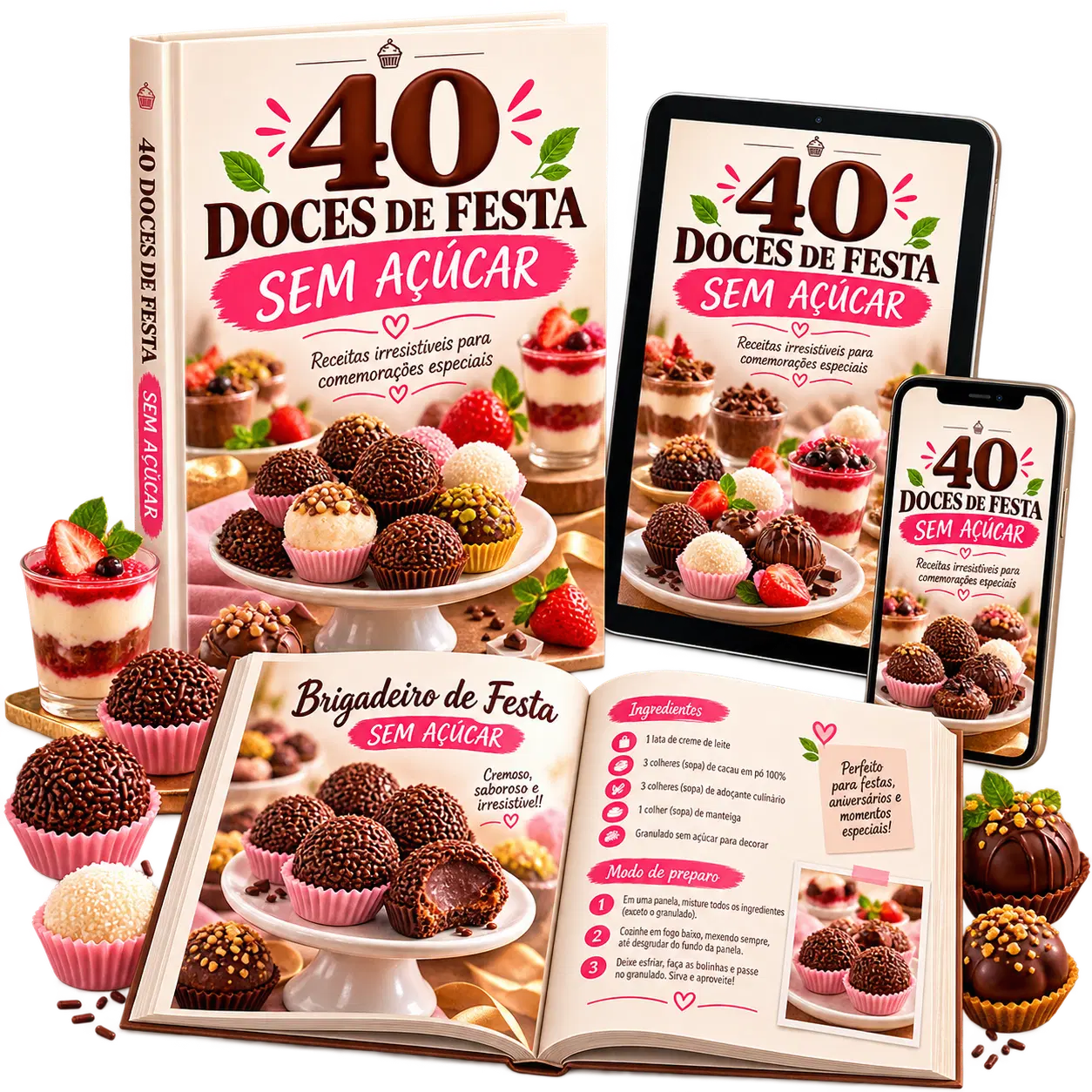 40 Doces de Festa Sem Açúcar