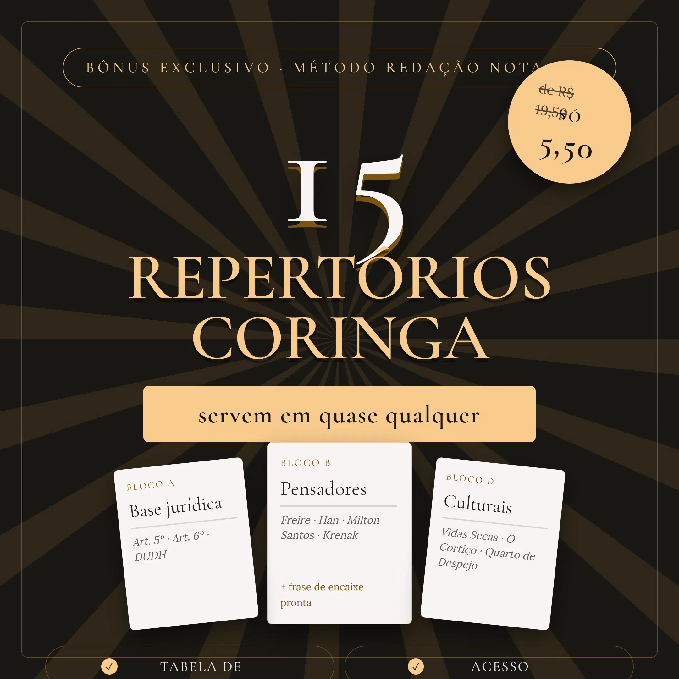 +15 Repertórios Coringa - REDAÇÃO NOTA 1000