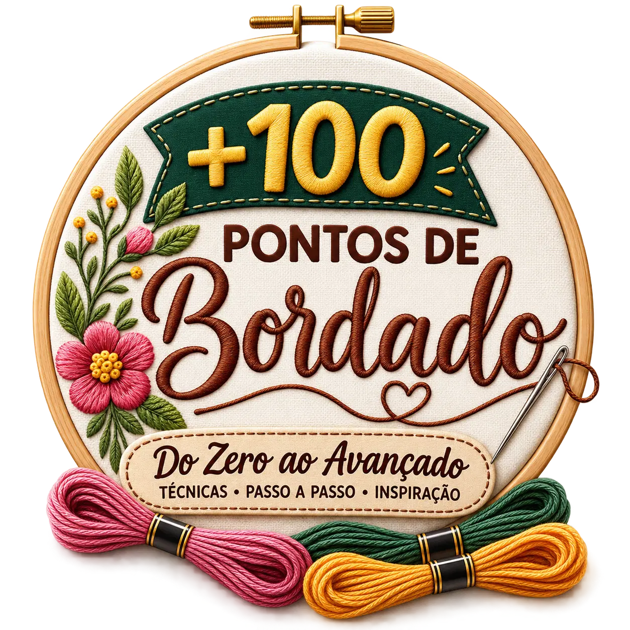 +100 PONTOS DE BORDADO PASSO A PASSO