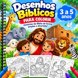 Desenhos Biblicos - Crianças de 3 a 5 anos (PDF Para impressão)