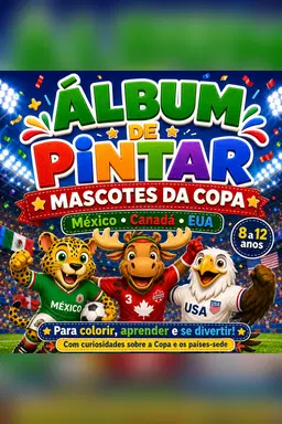 Álbum de colorir Mascotes da Copa