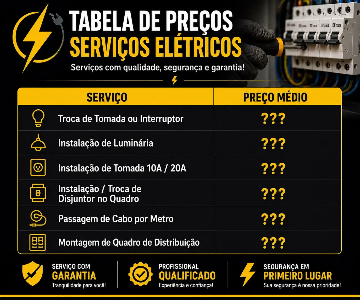 Tabela de Preços | 💰