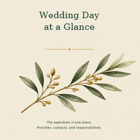 Wedding Day at a Glance