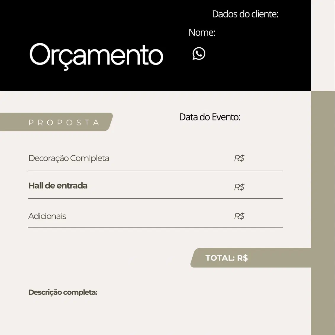 Modelo de Orçamento!