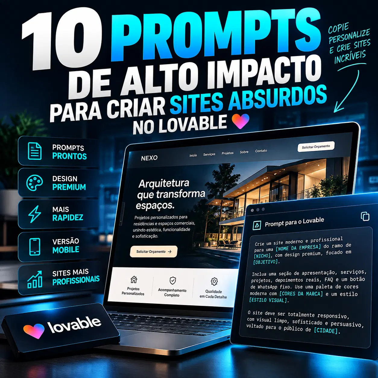 10 Prompts de Alto Impacto para Criar Sites no Lovable