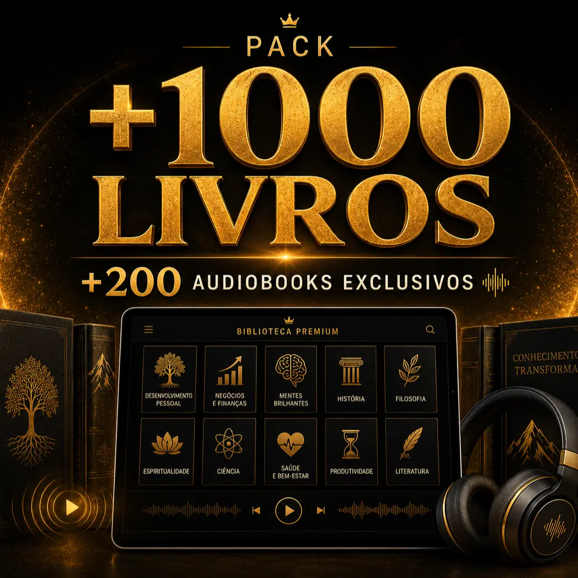 PACK + 1000 LIVROS E +200 Audiobooks Exclusivos