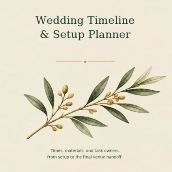 Wedding Timeline & Setup Planner