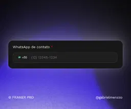Component de WhatsApp com DDI + Máscara para Form no Framer